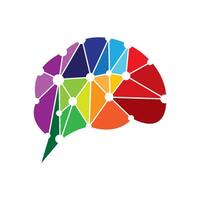 digital brain system innovation logo design vector