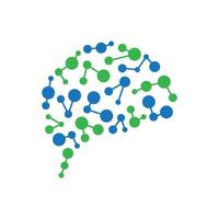 digital brain system innovation logo design vector