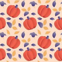 seamless pattern for Halloween with orange smiling spooky pumpkins on dark blue background. Holiday backdrop for wrapping paper, fabric, textile, scrapbook. vector