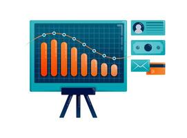 Business illustration of board that shows ups and downs or volatility in company for meeting needs. Can be used for landing pages, websites, mobile apps, posters, flyers vector
