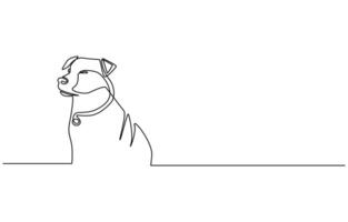 continuous line drawing cute dog, Continuous one line drawing of a dog. Dog one line drawing minimalist style vector