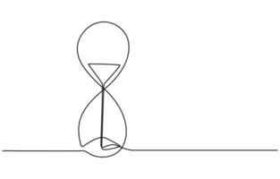 One line continuous hourglass. Line art hourglass outline. Hourglass one line continuous illustration vector
