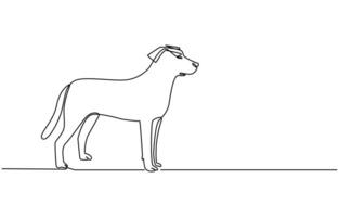 continuous line drawing cute dog, Continuous one line drawing of a dog. Dog one line drawing minimalist style vector