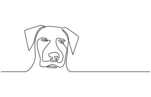 continuous line drawing cute dog, Continuous one line drawing of a dog. Dog one line drawing minimalist style vector