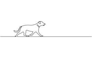 continuous line drawing cute dog, Continuous one line drawing of a dog. Dog one line drawing minimalist style vector