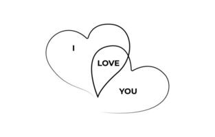 Two Hearts Continuous One Line Drawing. Valentines day concept, One continuous drawing of heart shape love sign. oitline and romantic symbol, Heart background valentine day design, one line draw vector