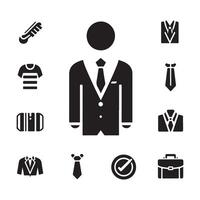 man's accessories graphic icon set on gray vector
