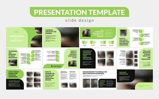 A presentation template in green eco color. Business flyer design features abstract elements, modern corporate layout, ideal for marketing, brochures, infographics, promotional materials. Not AI. vector