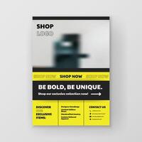 Modern shop poster and flyer design featuring a sale concept. Includes and marketing elements for retail promotions. Ideal for advertisements and social media. Not AI. vector