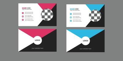 Set of Modern Business Card Print Templates Double-Sided Modern Business Card vector