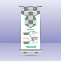 Business Roll Up Set. Standee Design. Banner Template, Abstract Blue Geometric Triangle Background , flyer, presentation, leaflet, j-flag, x-stand, x-banner, exhibition display vector