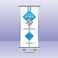 Business Roll Up Set. Standee Design. Banner Template, Abstract Blue Geometric Triangle Background , flyer, presentation, leaflet, j-flag, x-stand, x-banner, exhibition display vector