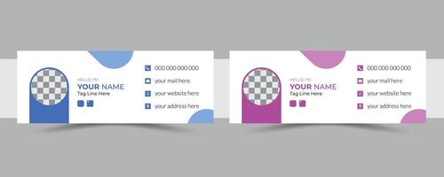Modern and minimalist email signature or email footer template Business email signature with an author photo place modern and minimal layout vector