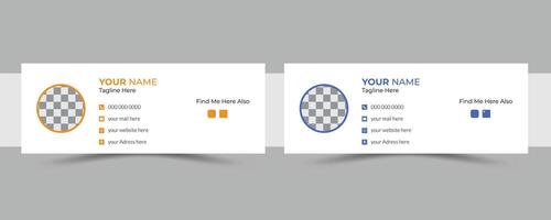 Modern and minimalist email signature or email footer template Business email signature with an author photo place modern and minimal layout vector