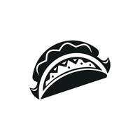 tacos black and white, Taco black and white icon vector
