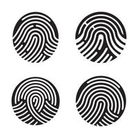 Collection Digital fingerprint, finger print fingerprint lock secure security logo icon illustration vector