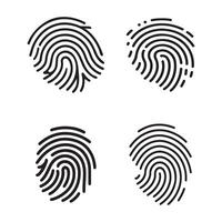Collection Digital fingerprint, finger print fingerprint lock secure security logo icon illustration vector
