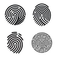 Collection Digital fingerprint, finger print fingerprint lock secure security logo icon illustration vector