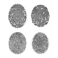 Collection Digital fingerprint, finger print fingerprint lock secure security logo icon illustration vector