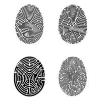 Collection Digital fingerprint, finger print fingerprint lock secure security logo icon illustration vector