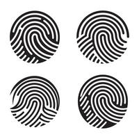Collection Digital fingerprint, finger print fingerprint lock secure security logo icon illustration vector