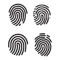 Collection Digital fingerprint, finger print fingerprint lock secure security logo icon illustration vector