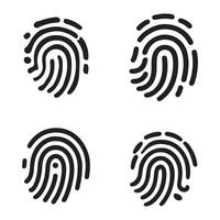 Collection Digital fingerprint, finger print fingerprint lock secure security logo icon illustration vector