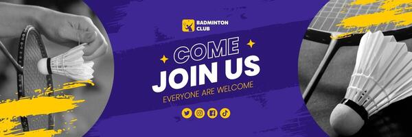 Badminton Sport Community Social Media Cover template