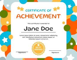 Children Achievement Certificate Design template