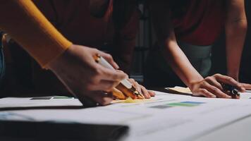 Business meetings to analyze investment strategies and brainstorm sales plans for a more profitable business. video