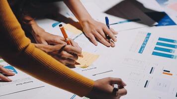 Business meetings to analyze investment strategies and brainstorm sales plans for a more profitable business. video