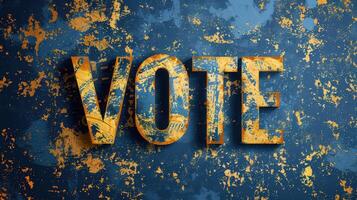 Vote Sign on a Blue Background photo