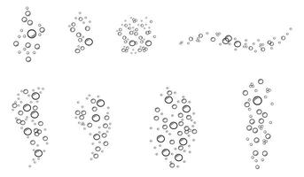 Soap bubbles in doodle style. illustration of carbonated elements. Linear illustration of foam of various shapes vector