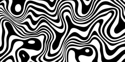 Distorted zebra pattern. Wave black and white background. Psychedelic animal backdrop vector