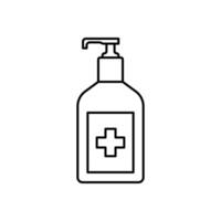 Hand sanitizer flat line icon. icon isolated on white background. vector