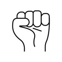 Empower line icon. Empowerment strength sign. Protest fist symbol. Quality design element. Linear style empower icon vector