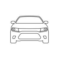 Car front line icon. Simple outline style sign symbol. Auto, view, sport, race, transport concept. illustration isolated on white backgroundWeb vector