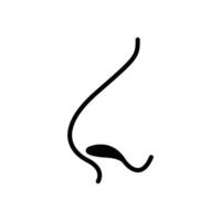 Nose line icon isolated on white background. vector