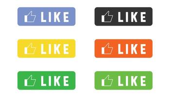 Like button variant set collection sign isolate on white background vector