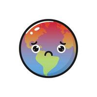 Global warming increase temperature earth with thermometer flat design, isolated on white. illustration vector