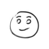 Hand draw smile icon isolate on white background. illustration vector