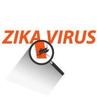 Magnifying glass on Zika virus text vector