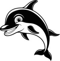 illustration of a cute smiling Dolphin vector