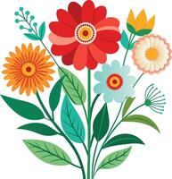 A Drawing of A Summer flower collection vector