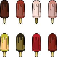 Set Collection of Cute Ice Cream vector