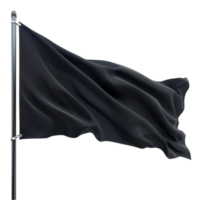 Black Flag Waving with Sword on transparent background AI-Generative png