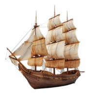 Isolated Galleon Ship on transparent background AI-Generative png