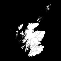 Scotland map with council areas. illustration. vector