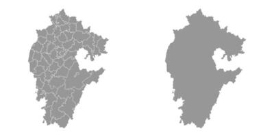 Bashkortostan map, administrative division of Russia. illustration. vector