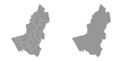Karelia map, administrative division of Russia. illustration. vector